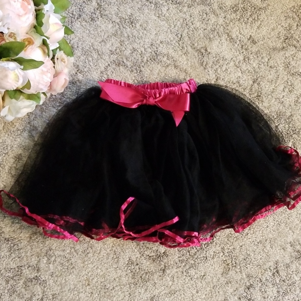 ⚘4 for $24⚘Tu tu skirt pink and black, tulle 3t-4t